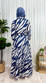 Zebra Print Dress - Blue