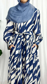 Zebra Print Dress - Blue